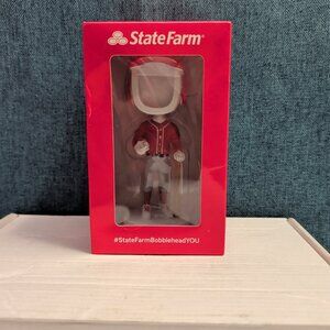 State Farm Bobblehead YOU! Baseball Player Figure Red Uniform HTF Promo NEW Box